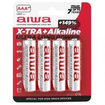 Pack de 4 Pilas AAA Aiwa X-TRA+Alcaline LR03 1.5V Alcalinas