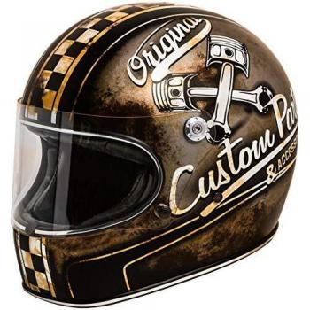 Casco de Moto Premier Trophy Op9Bm Deco, Marrón/Beige, S