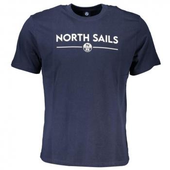 North Sails Blue Cotton T-Shirt - L, Male, Logo Print Tee