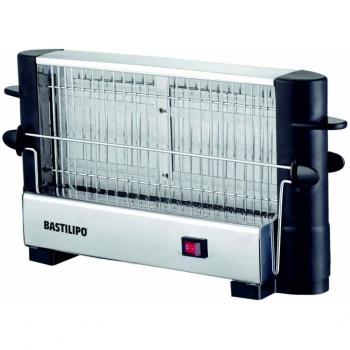 Bastilipo TM-750 Tostador Vertical, Doble área de Tostado, Interruptor Luminoso, 750 W, Acero Inoxidable, Negro