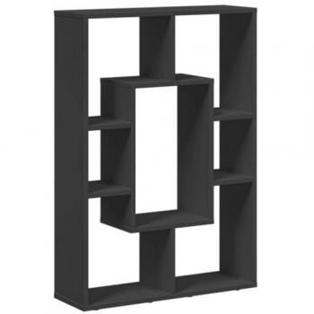 Estantería de madera de ingeniería negra 63x20x90 cm
