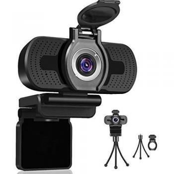 Dericam Cámara Web 1080P con micrófono, cámara Web USB para computadora, cámara para computadora Plug and Play para PC/Mac para transmisión de videollamadas, conferencias, Juegos, Clases en línea