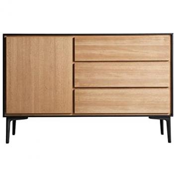 Buffet Decorativo Brussa de Madera DM en Color Negro/Natural - 116x40x75cm