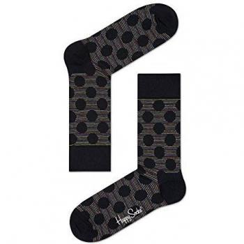 Happy Socks - Medias de fútbol - para hombre, Big Dot Stripe Black, UK3-7