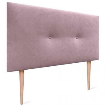 Cabecero Moderno Acolchado de Tela Acualine Liso con Botones y Patas - Salmón 90x105cm (Camas 80/90)