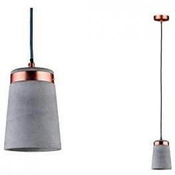 Lámpara colgante de hormigón y cobre Stig | 1 luz | E27 | Ø 12 cm