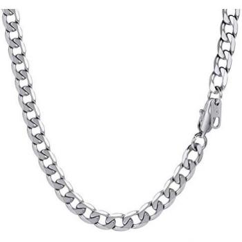 PROSTEEL Collar Cubano Fino Acero Inoxidable 6mm 51cm Cadena Plana para Cuello