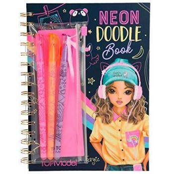 Depesche Libro para colorear Neon Doodle Book 10273, con 3 lápices