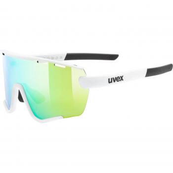 Uvex Sportstyle 236 Men's Sunglasses Set - White Matte with Mirror Green and Clear Lenses