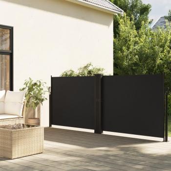 Toldo lateral retráctil 120x1200 cm resistente al agua y rayos UV, disponible en colores negro, crema y azul