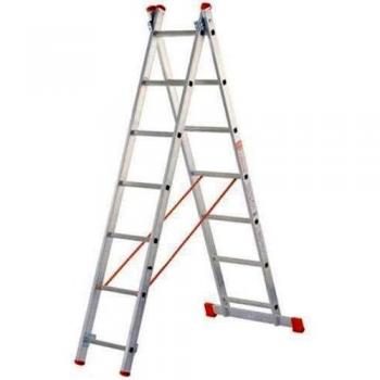 Gierre UB-AL305 AL305-Escalera 2 tramos combinada de Aluminio Modula 2x7, Negro