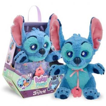 Peluche Interactivo Baby Paws Stitch Disney con Ojos que Abren y Cierran, Sonidos y Bolsa de Transporte - IMC Toys 927001