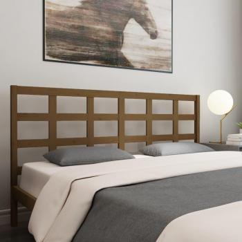 Cabecero para cama madera maciza de pino marrón miel 205,5x4x100 cm