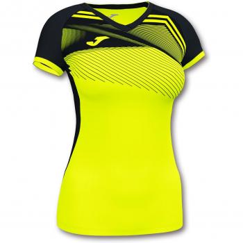 Joma Supernova II Women's Fluorescent Yellow-Black Short Sleeve T-Shirt