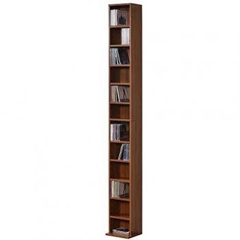 Estante para CDs y DVDs Høyset - Librería con 12 compartimientos - 175 x 20 x 20 cm - Color nogal