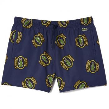 Bañador corto Lacoste Azul Marino para Hombre S con estampado