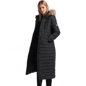 Superdry Women's Long Down Jacket Fuji Black