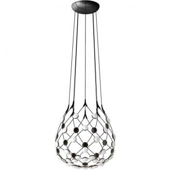 Lámpara colgante Luceplan Mesh Ø 100 cm con suspensión de 1 m y tecnología LED