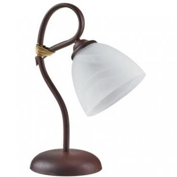 Lámpara de mesa Be-Light de hierro negro óxido con una luz y pantalla de cristal blanco alabastro, dimensiones 23x h31 cm