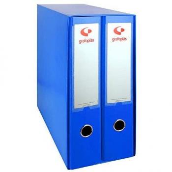 Grafoplás 7279230－Módulo de 2 archivadores con palanca de 65mm color azul