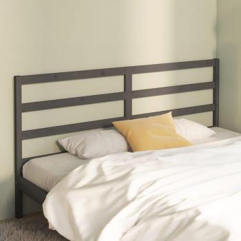 Cabecero para cama gris 186x4x100cm madera maciza de pino