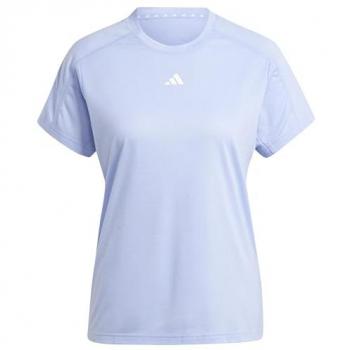 Camiseta de Manga Corta Adidas AEROREADY Train Essentials Minimal Branding para Mujeres - Azul Claro
