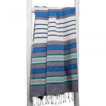 ZusenZomer Fouta XL Casablanca -Toalla Hammam Ligero Toalla de Playa 100% Algodón, Suave - Foutas Playa Comercio Justo