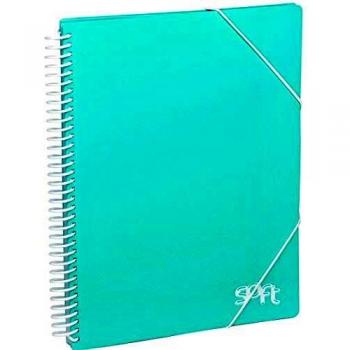 Carchivo - Carpeta 30 fundas espiral serie Soft, color verde menta