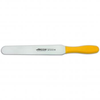 Espátula Arcos Colour - Profesional 299100 de acero inoxidable Nitrum con mango ergonómico de Polipropileno amarillo y hoja de 25 cm, en Funda Display