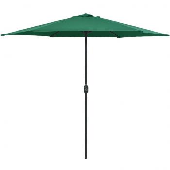 vidaXL Garden Parasol with Aluminium Pole 270x246 cm Green