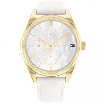Reloj Analógico de Cuarzo Multifunción para Mujer Tommy Hilfiger 1782594 con Correa en Piel Blanco (Ø 38 mm)