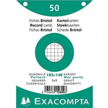 Exacompta 12609E - Cartulinas Bristol, 10 x 14 cm, color blanco