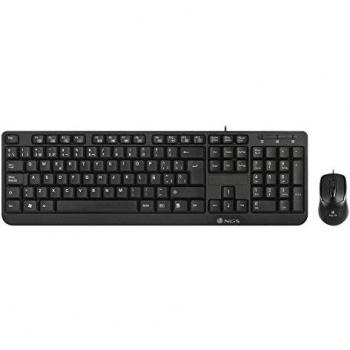 Kit de Teclado Multimedia y Ratón Óptico NGS COCOAKIT, 1000dpi, Conexión USB