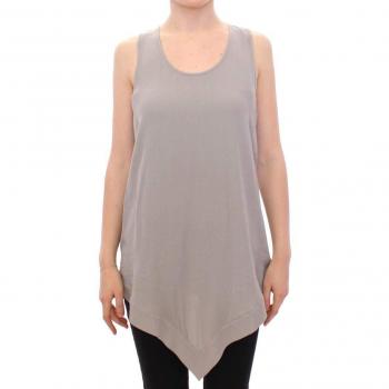 Gray Viscose Tank Top Shirt Blouse - Comeforbreakfast Viscose Tank Top Shirt Blouse - IT38|XS