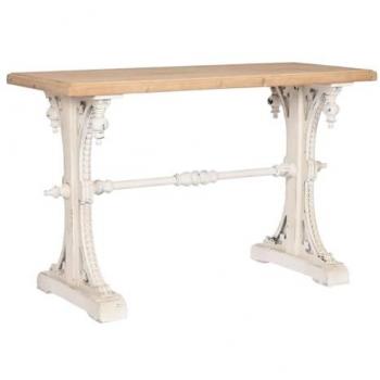 Consola Home Esprit Amarillo y Blanco de Abeto en Madera MDF 120 x 50 x 77 cm