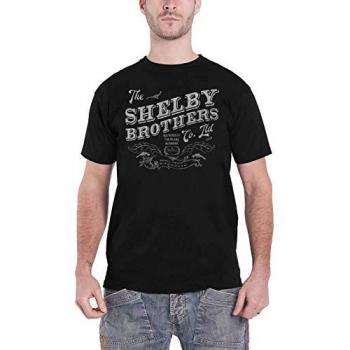 Peaky Blinders Shelby Brothers Distressed Logo Black T-Shirt - XL - 100% Cotton Jersey