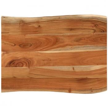 Tablero de mesa rectangular borde natural acacia 80x60x3,8 cm Marrón