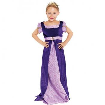 Disfraz de Dama Medieval morado y lila para niña