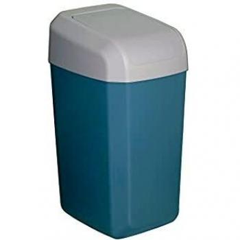 Denox DEN127 Papelera Troya con Tapa basculante 15 litros, Azul, 280x220x400 mm