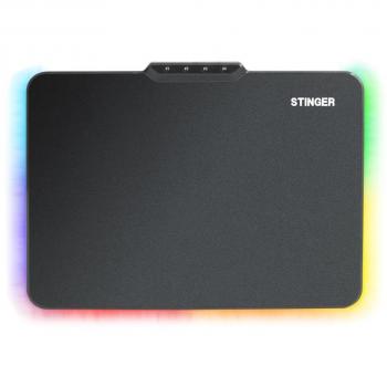 Woxter Stinger Niman Mouse Pad - Alfombrilla de Ratón con Superficie Glossy, Retroiluminación RGB Ajustable, Compatible con Ratón Láser y Óptico, Cable de Nylon