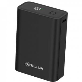 Batería Externa Tellur PD702 Compact Pro 20000mAh QC3.0 22.5W + PD20W, Pantalla LCD, Negra