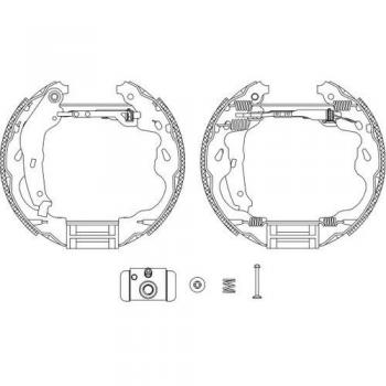 HELLA 8DB 355 004-991 Brake Shoe Set - R1285