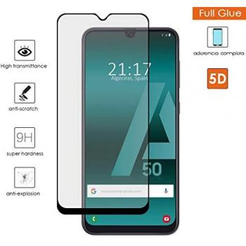 Protector de Cristal Templado Completo Full Glue Negro Resistente a Arañazos para Samsung Galaxy A50 / A50s / A30s