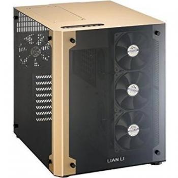 Lian Li PC-O8 Cubo Negro, Oro - Caja de ordenador