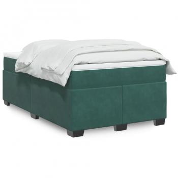 Cama box spring con colchón terciopelo verde oscuro 120x190 cm