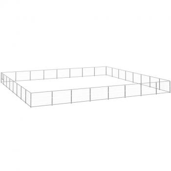 vidaXL Dog Kennel Silver 64 m² Steel