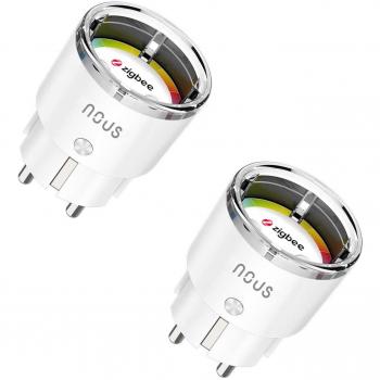 Pack de 2 Enchufes Inteligentes Zigbee 3.0 con Medición de Consumo NOUS A1Z