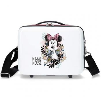 Disney Minnie Style Nececer Adaptable, Flores, Blanco, 29 x 21 x 15 cms, ABS