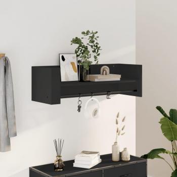 Estante de pared madera de ingeniería 100x35x30,5 cm en Blanco, Negro y Roble Sonoma - Mueble de Almacenaje Estantería para Oficina, Estudio y Dormitorio