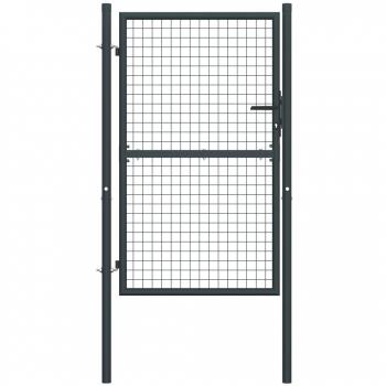 Galvanized Steel Mesh Garden Gate 100x225 cm Grey
